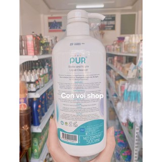 Nước rửa bình sữa và núm ti cao cấp Pur