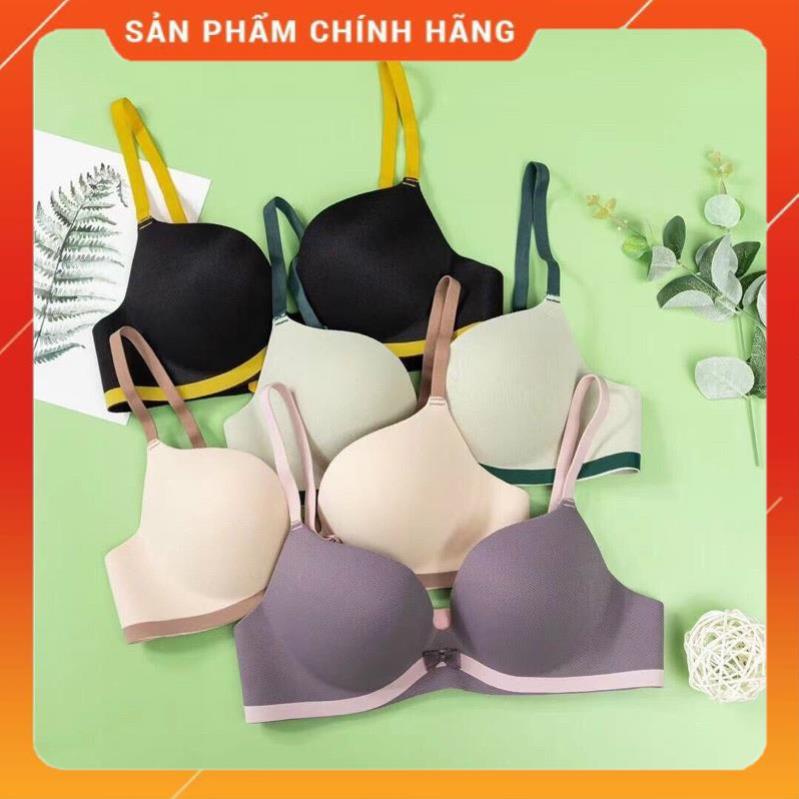 Áo Lót Nữ  Áo Ngực Nữ Đúc Su Thông Hơi Viền Màu Đính Nơ Nhỏ Tôn Vòng Một Gợi Cảm 276