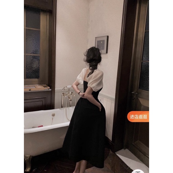 [ẢNH THẬT] VÁY DÁNG DÀI CHỮ A CỔ THUYỀN PHỐI TAY BÔNGG VOAN BE VDPTVB | BigBuy360 - bigbuy360.vn