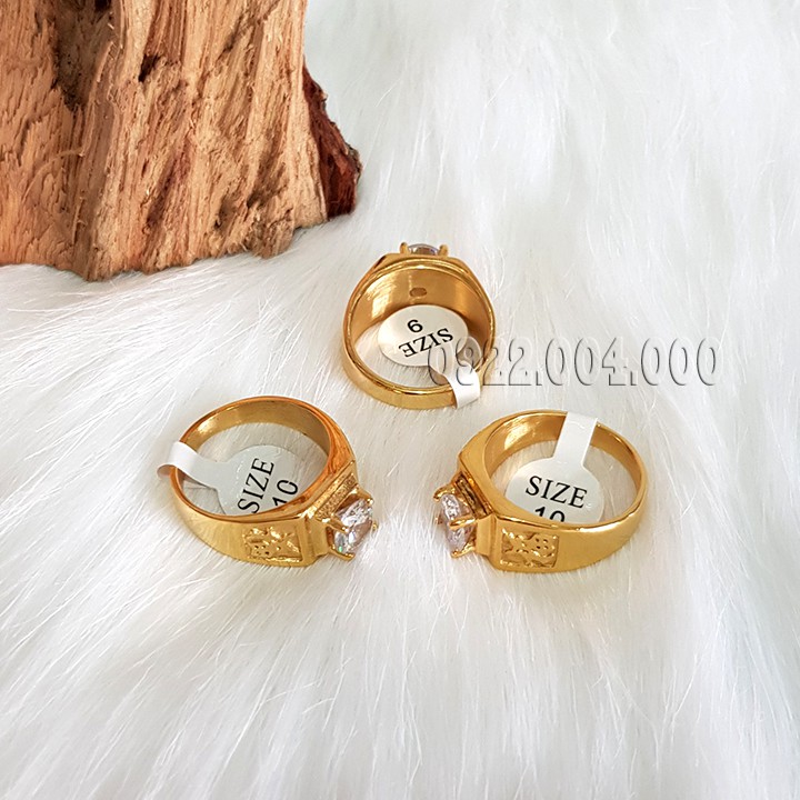 Nhẫn nam mặt đá xoàn trắng NZ1428