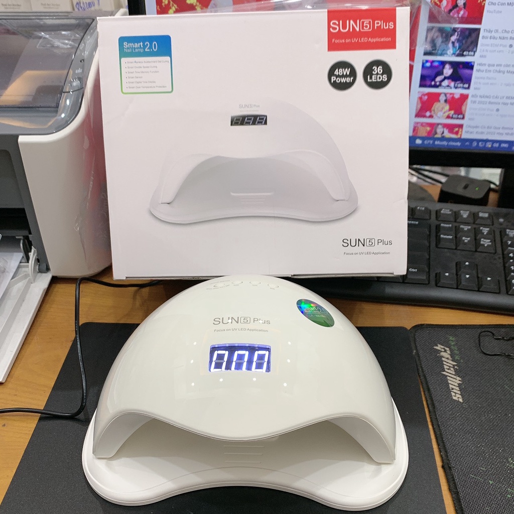 Máy Hơ Gel Sun 5 Plus 48W 36 Bóng Đèn - Hàng Chính Hãng Công Ty Sun UV/LED - Trùm Nail Mi
