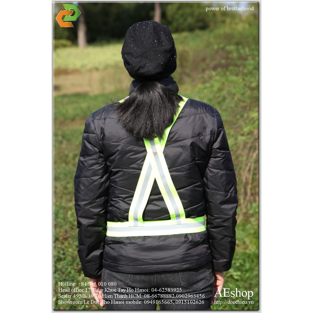 Áo phản quang cho người đi bộ đi xe đạp buổi tối có tích hợp đèn led