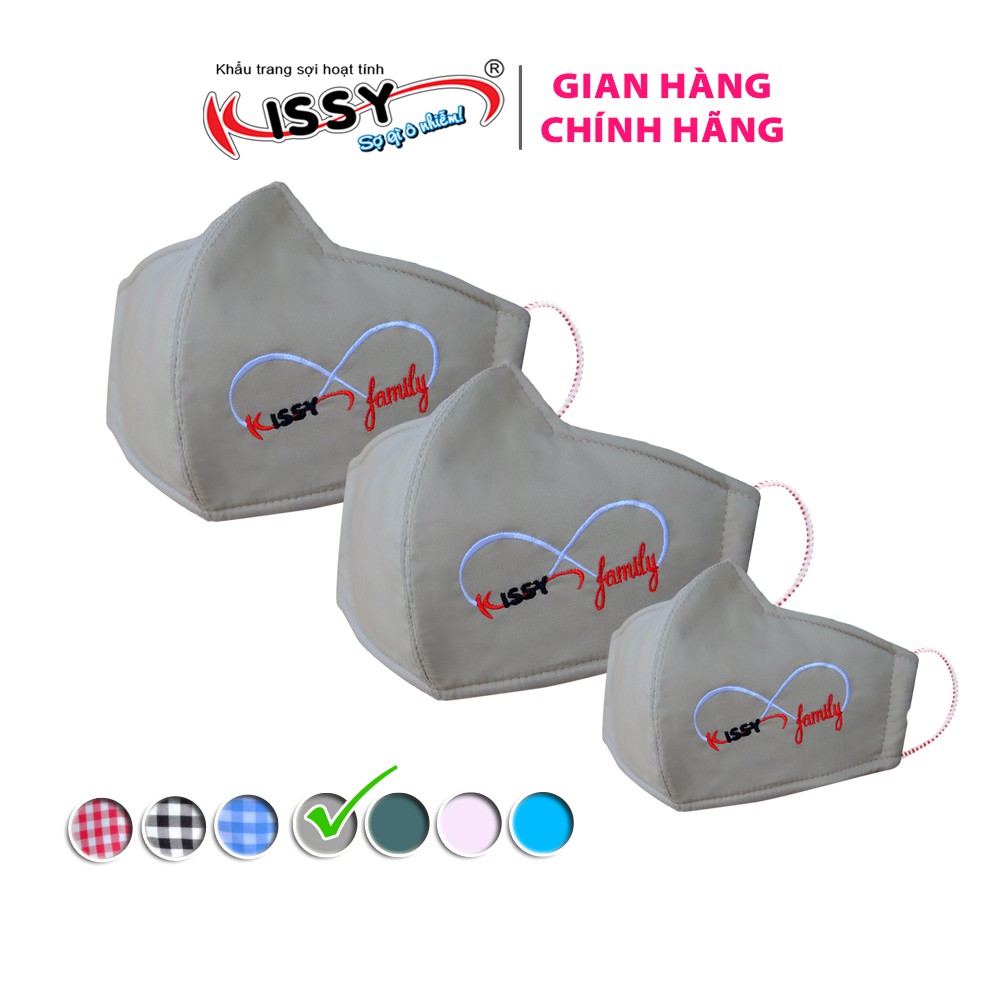 Khẩu trang Kissy đồng phục gia đình mẫu vải trơn cá tính, giao chuẩn mẫu và chuẩn size | BigBuy360 - bigbuy360.vn