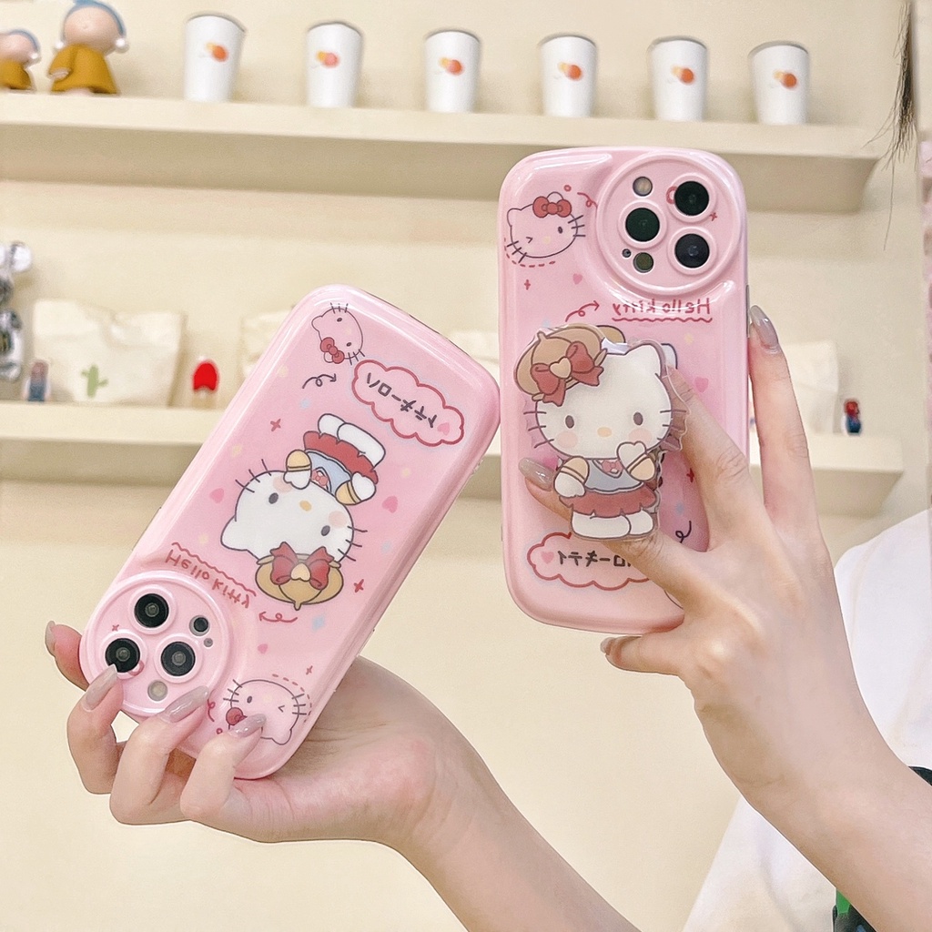 Ốp Điện Thoại Có Giá Đỡ Hình Hello Kitty Cho IPhone 13 12 11 Pro Max i13 XR