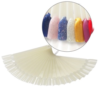 Set 24 móng tay giả trong suốt màu trắng/trắng