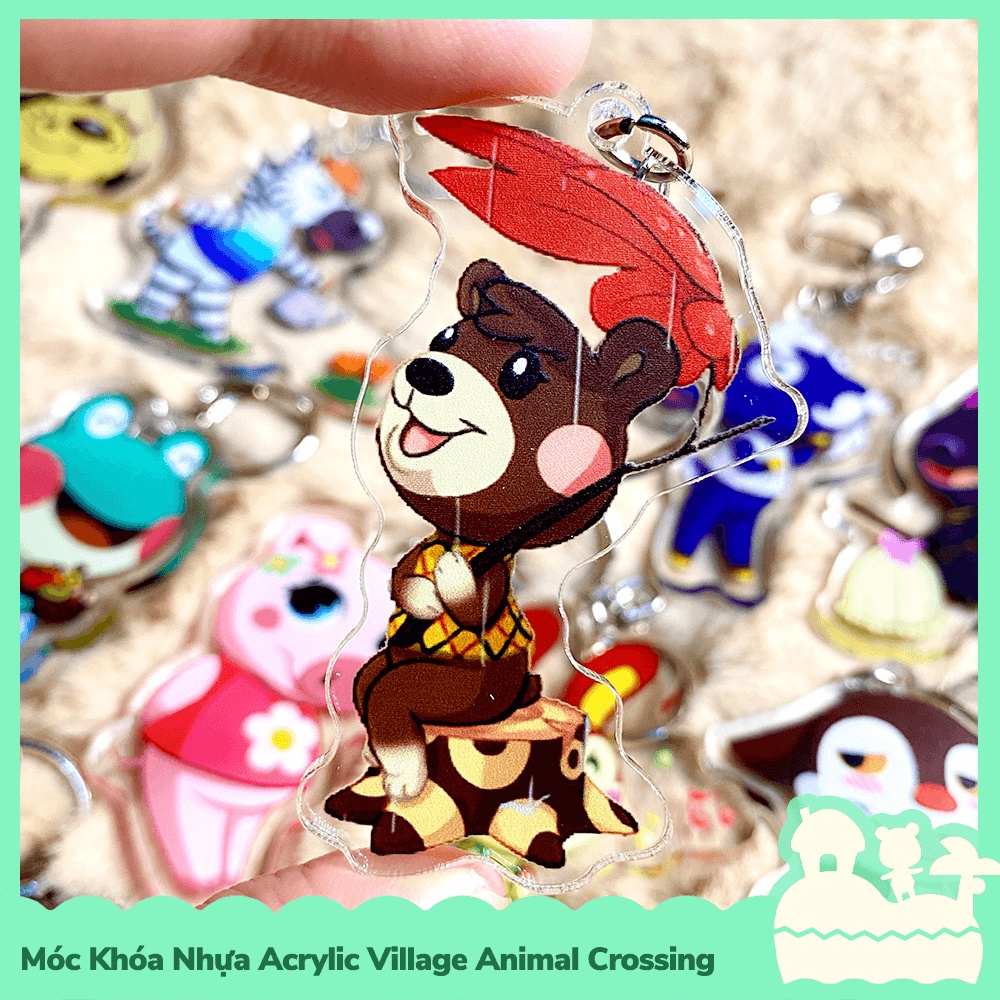 [Sẵn VN - NowShip] Móc Khóa Keychain Acrylic Nhựa Trong Nhân Vật Game Animal Crossing Horizons Nintendo Pose Dáng