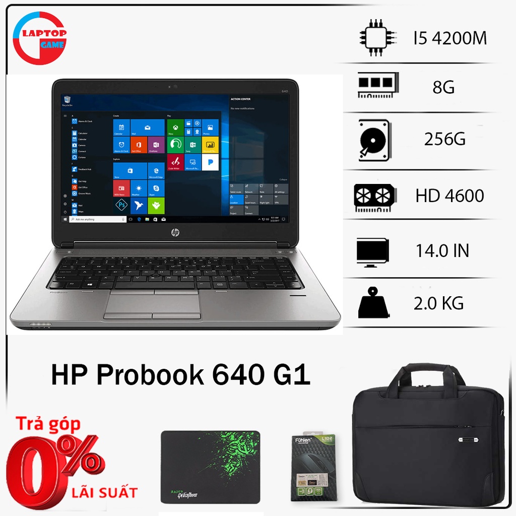 Laptop HP Probook 640 G1 Core i5 4200M, 8G, SSD256G, Màn 14in HD LED