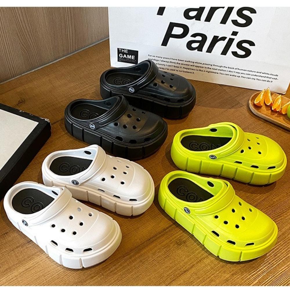 Dép sục bánh mì nữ Crocs đế cao đến 5cm siêu nhẹ đi êm chân cực hách chiều cao hot trend 2022