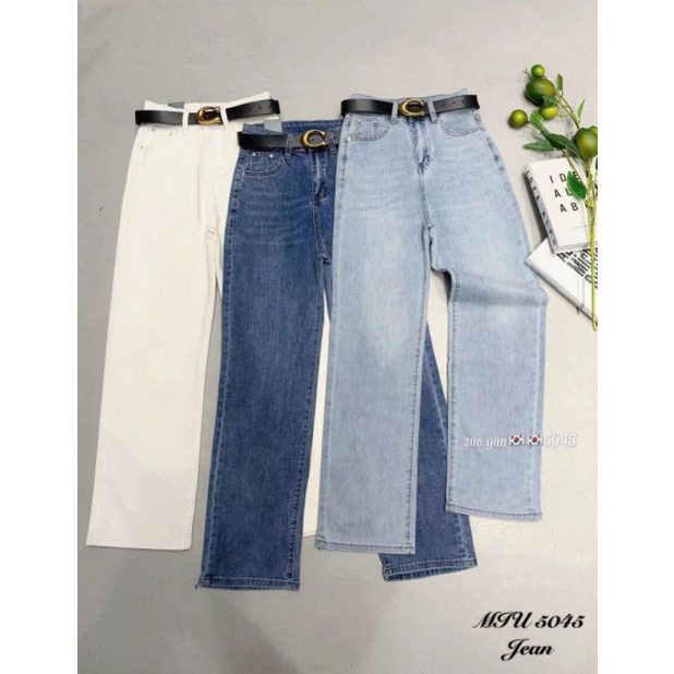 Quần jean trơn ống suông hàng QCL1