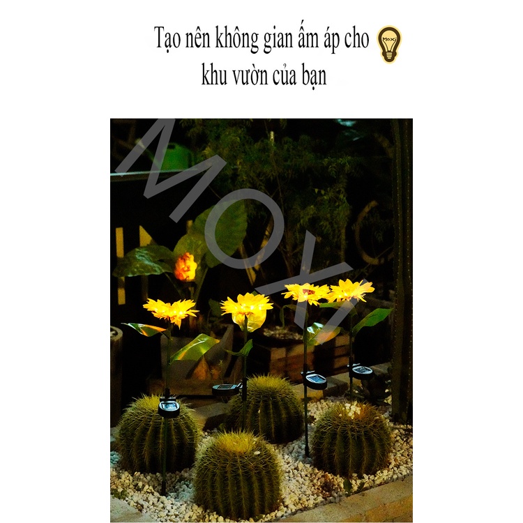 【LOẠI 1】Đèn LED Năng Lượng Mặt Trời Chống Thấm Nước Hình Hoa Hướng Dương Dùng Trang Trí decor Sân Vườn , ban công MOXI.