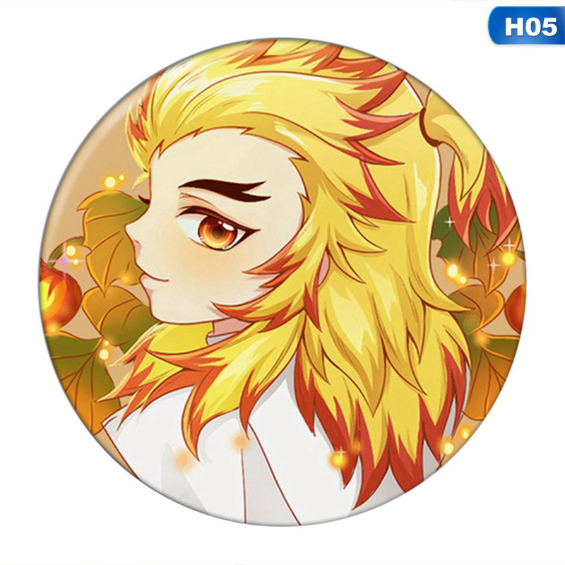 flowersqueen Huy Hiệu Cài Áo Kim Loại Dáng Tròn Phong Cách Anime