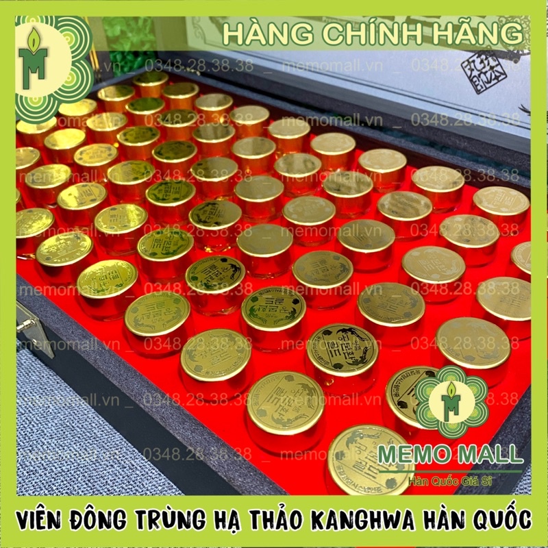 VIÊN ĐÔNG TRÙNG HẠ THẢO KANGHWA HỘP GỖ ĐEN 60 VIÊN HÀN QUỐC