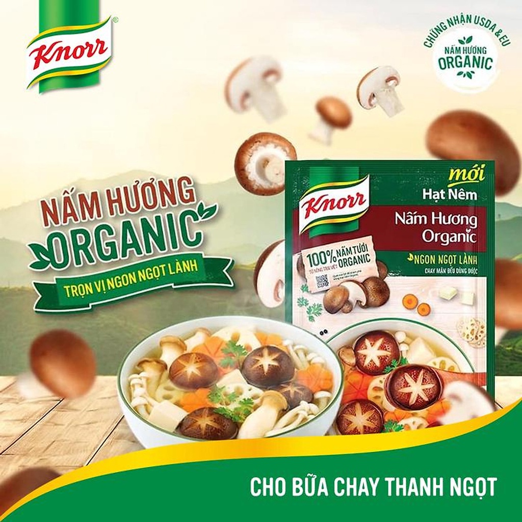 Knorr Hạt Nêm Chay Nấm Hương Organic Mới 380g