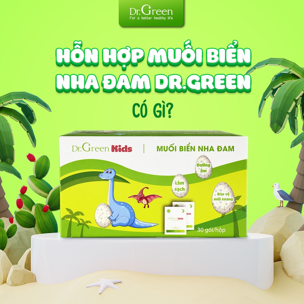 Bình rửa mũi Dr.Green Kids ( Combo khuyến mãi 1 bình + 60 gói muối cho bé)