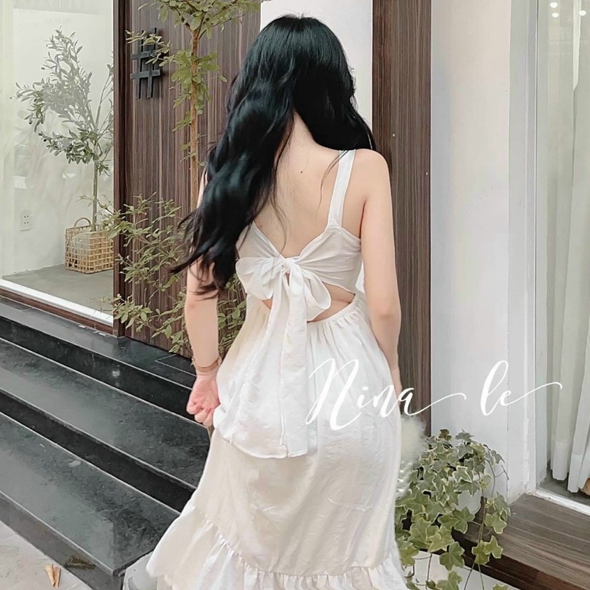 Đầm Maxi Đi Biển Dự Tiệc,đầm Váy Trắng 2 Dây Đuôi Cá Thiết Kế Cổ Vuông Tiểu Thư Sang Chảnh Thời Trang Xm Minh Phúc