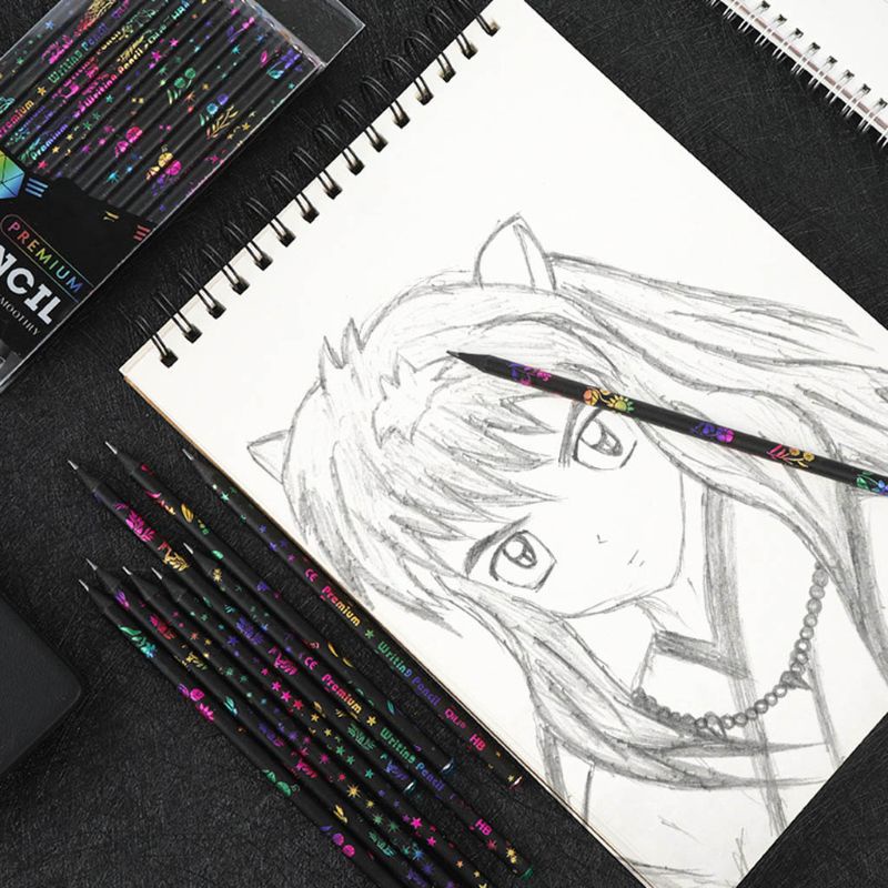 Set 12 Bút Chì Gỗ Vẽ Tranh Màu Sắc Tinh Tế DIY