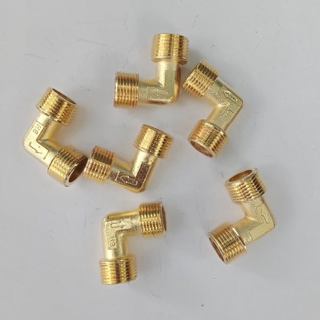 Kép nối góc ren ngoài máy nén khí-đồng thau