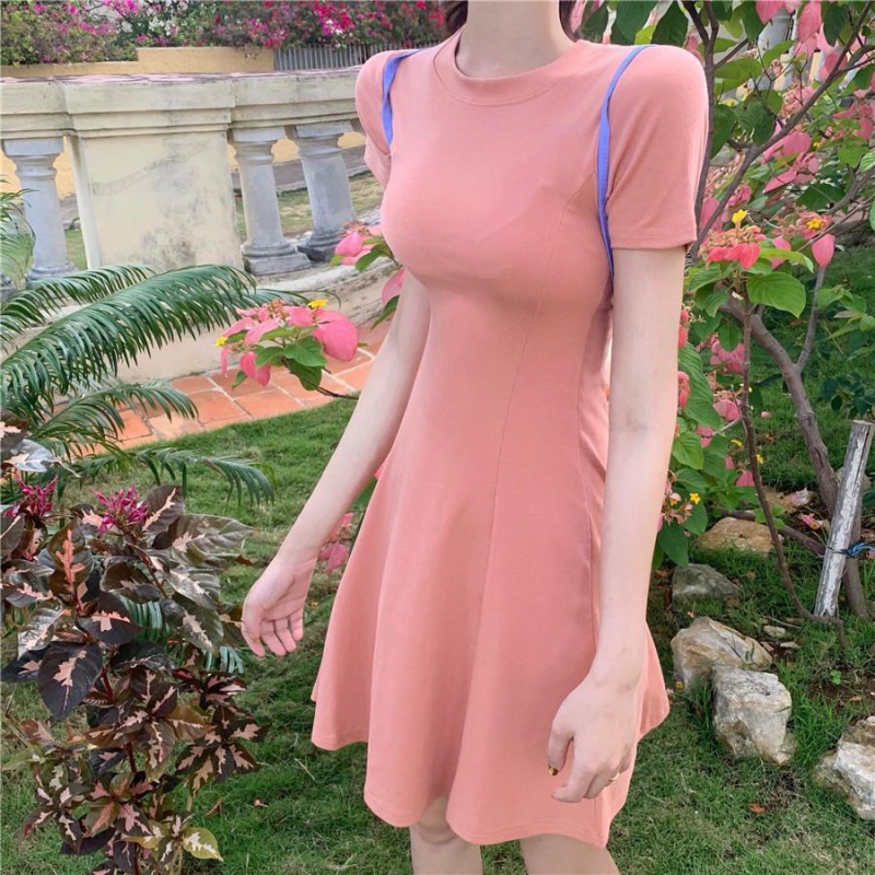 đầm tiểu thư đầm body Đầm Thun Ngắn Tay Dáng Ôm Thời Trang Cho Nữ