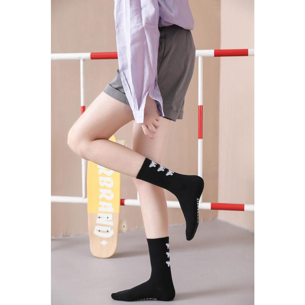 Bivota high neck socks with cute butterfly print for men and women