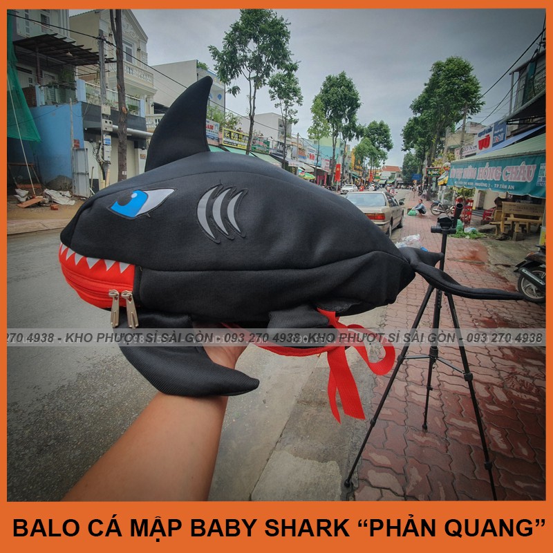 Balo cá mập đựng nón mũ bảo hiểm Fullface phản quang SWAT đi phượt - Balo phản quang cá mập siêu độc đáo