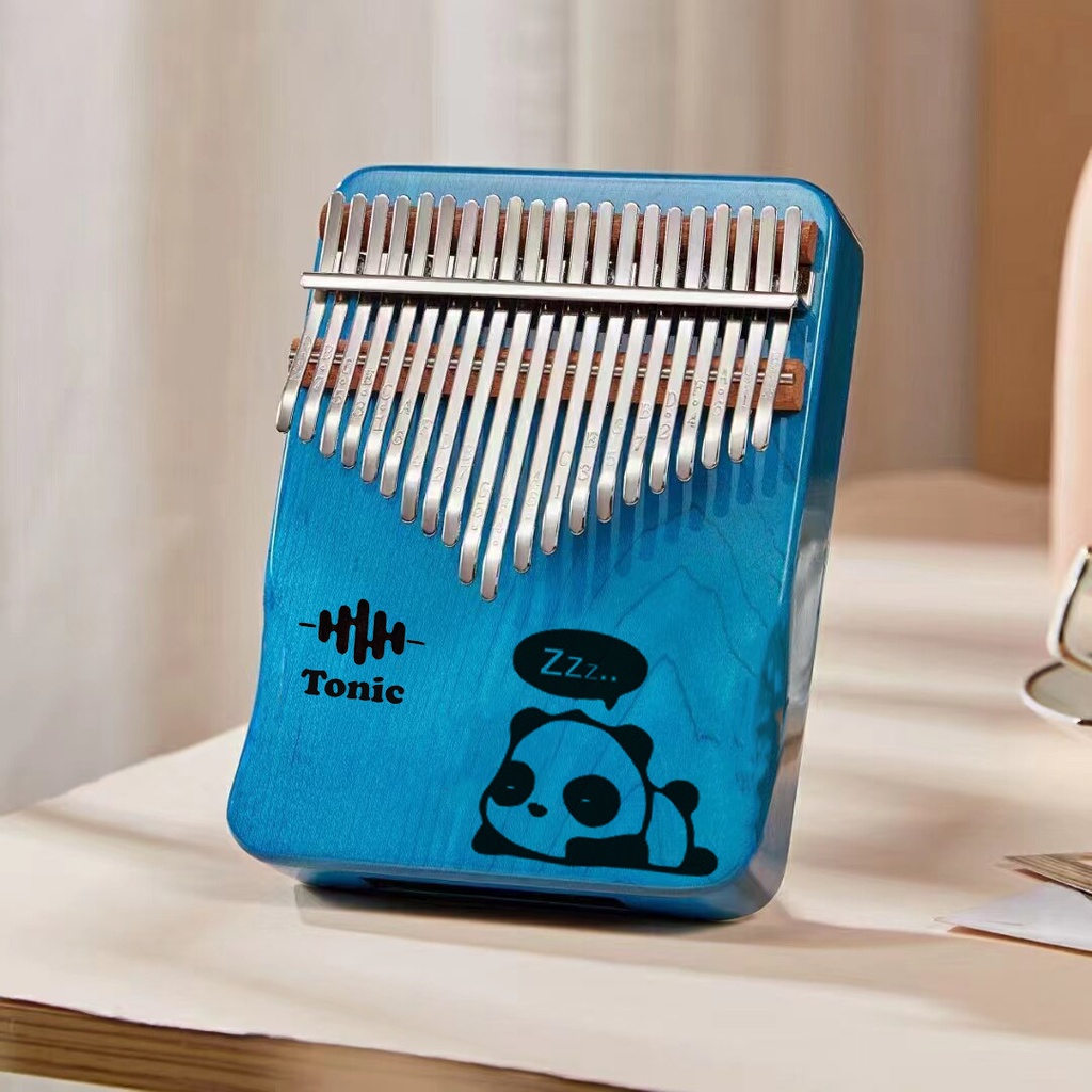 [Trọn bộ 6 phụ kiện] Đàn kalimba 21 phím Tonic cao cấp loại 1- Gỗ tần bì hình gấu panda bảo hành 24T Hàng chính hãng