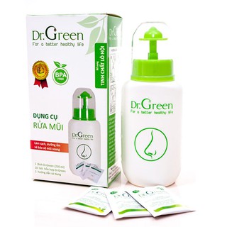 BÌNH RỬA MŨI DR.GREEN + 10 GÓI HỖN HỢP RỬA MŨI DR.GREEN