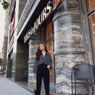 Quần baggy cúc bọc vải