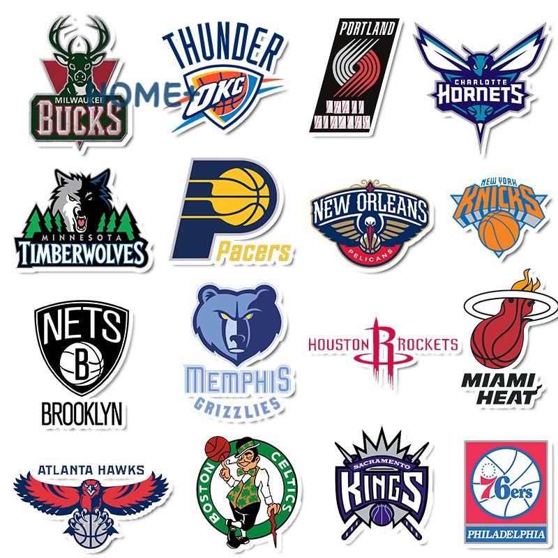 Bộ 32 Miếng Dán Logo Nba Team Trang Trí Xe Hơi / Laptop / Xe Đạp / Xe Máy / Ván Trượt / Xe Hơi / Ván Trượt / Xe Đạp Cho Người Lớn Trẻ Em