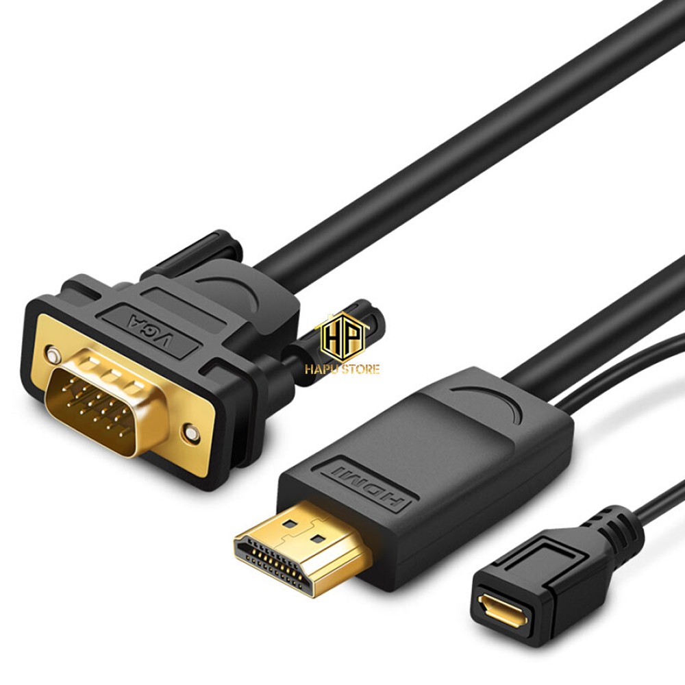 Cáp chuyển HDMI sang VGA Ugreen 30449 dài 1,5m hỗ trợ Full HD cao cấp - Hapustore