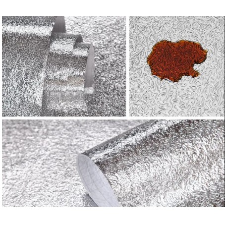 Giấy dán bếp tráng nhôm cách nhiệt khổ 60cm (màu vàng đồng, màu bạc)