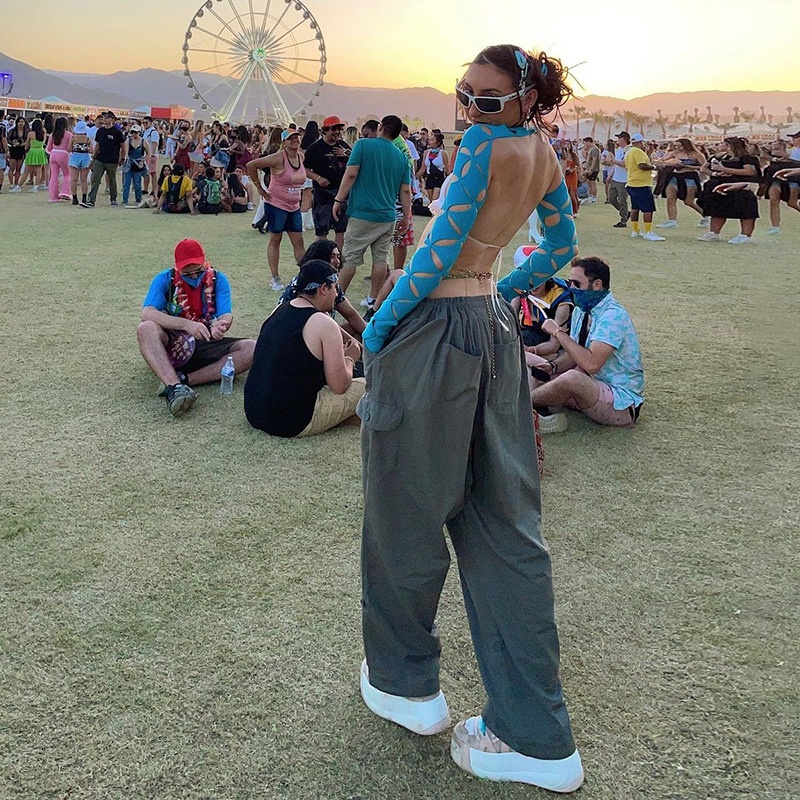 Quần Dài Lưng Cao Dáng Rộng Thời Trang Đường Phố Cá Tính Cho Nữ