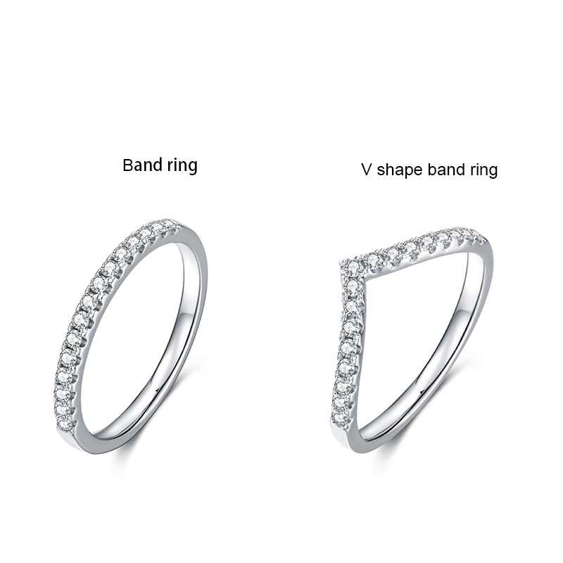 Nhẫn đính hôn moissanite 0,33ct phổ biến nhất sterling silver 925 quà cưới moissanite band ring cho bé gái
