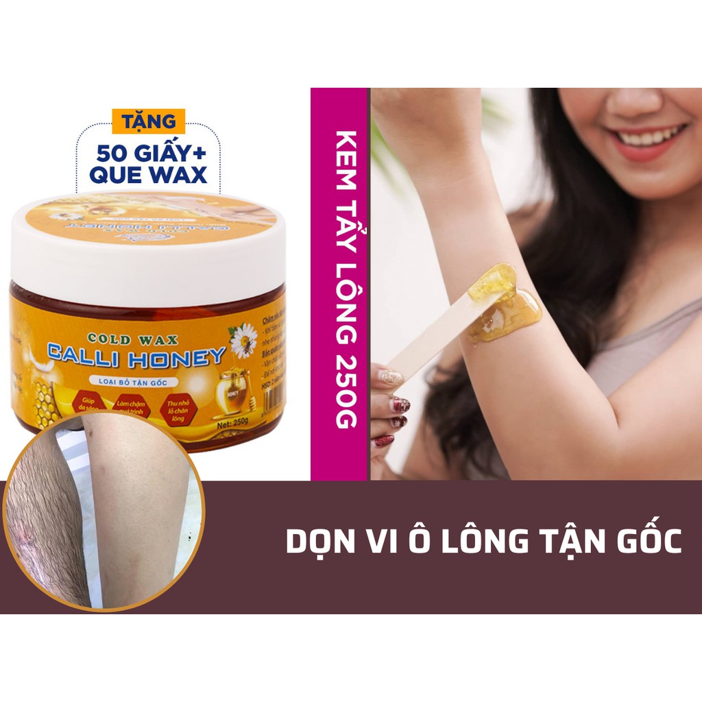 COMBO GEL WAX LÔNG +MỠ TRĂN TRIỆT LÔNG , wax lông An Lành Nách Chân Tay Bikini Vùng Kín hiệu quả Calli Honey 250g CWL