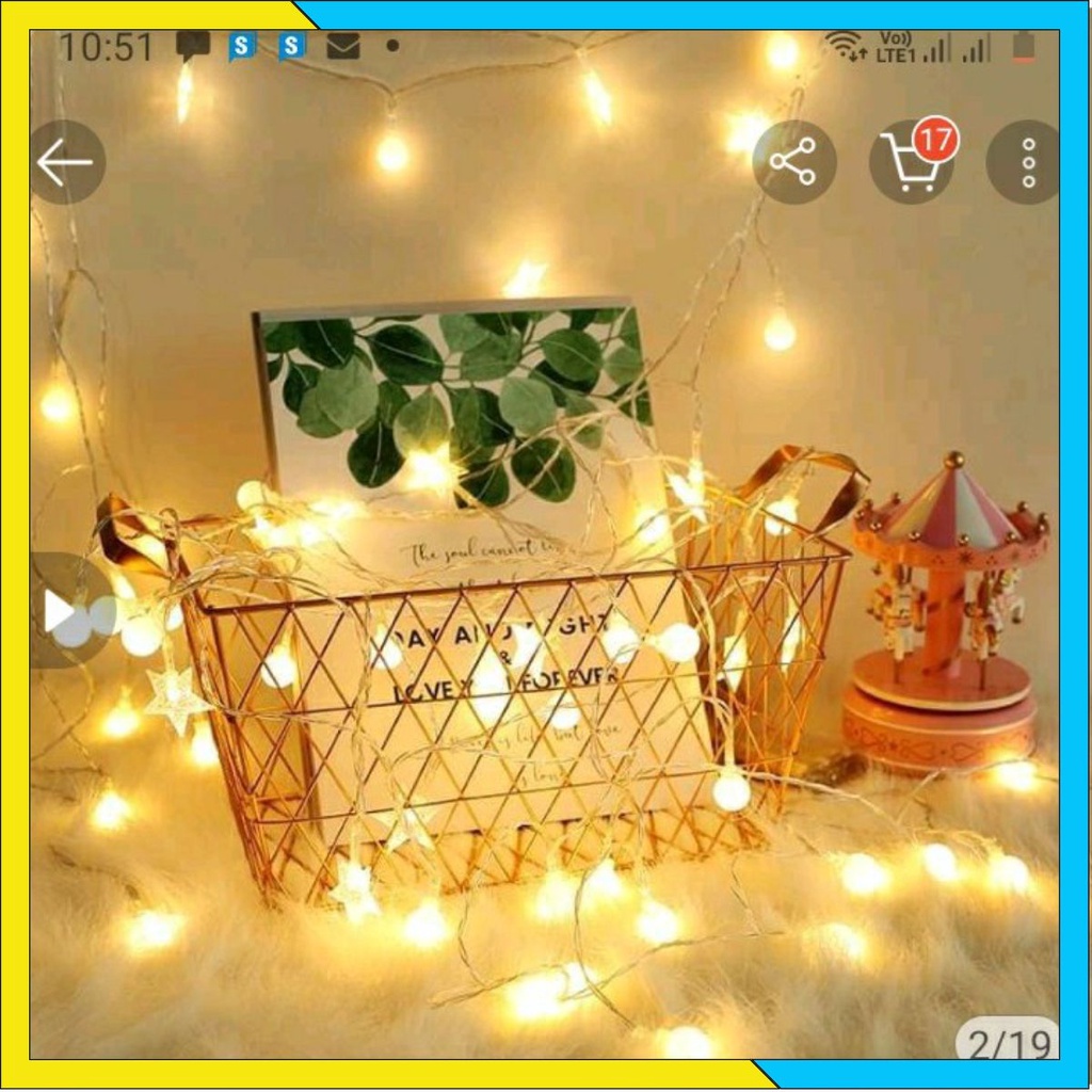 Dây Đèn Led Cherry Ball Chớp Nháy Cắm Điện - Dây Đèn Led Trang Trí