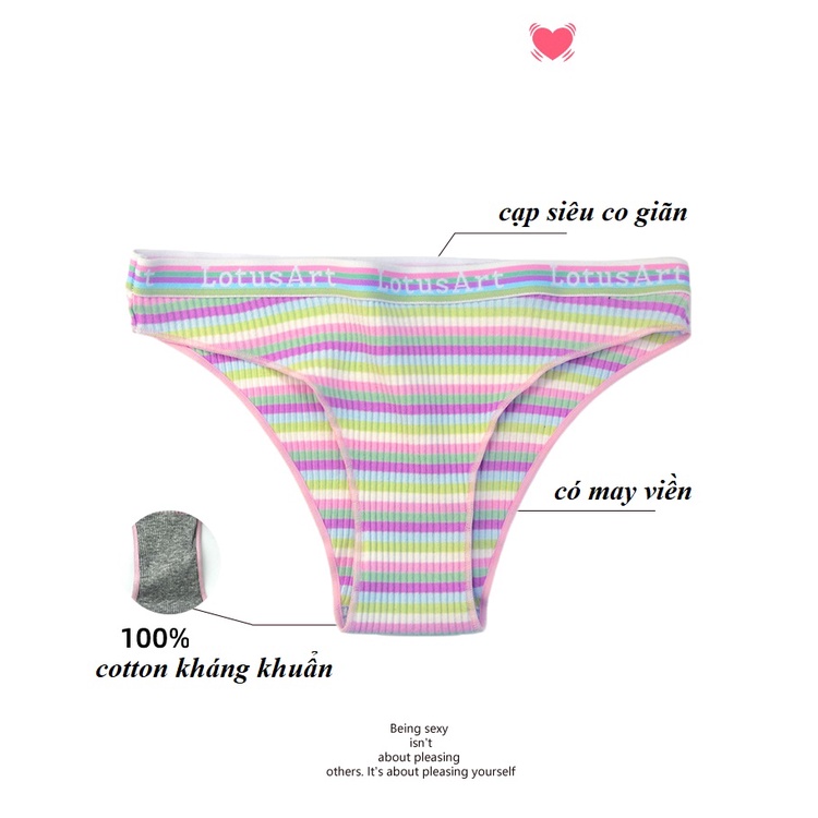Quần lót gân bảy sắc cầu vồng Lotus Art (kiểu thường) L3-06