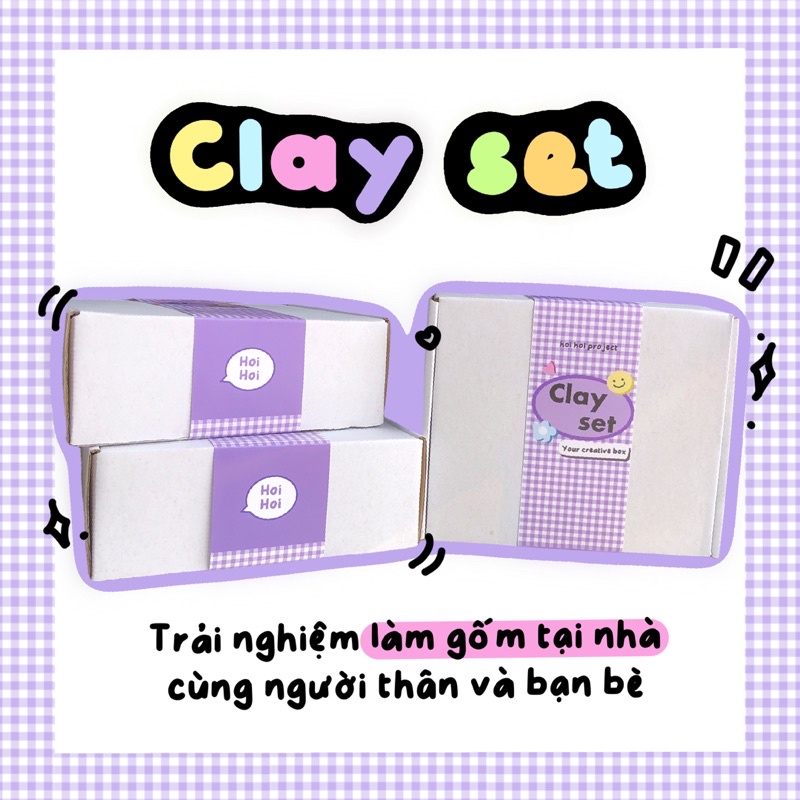 Set đất nặn tự khô đầy đủ dụng cụ | Clay set | Hoi hoi project
