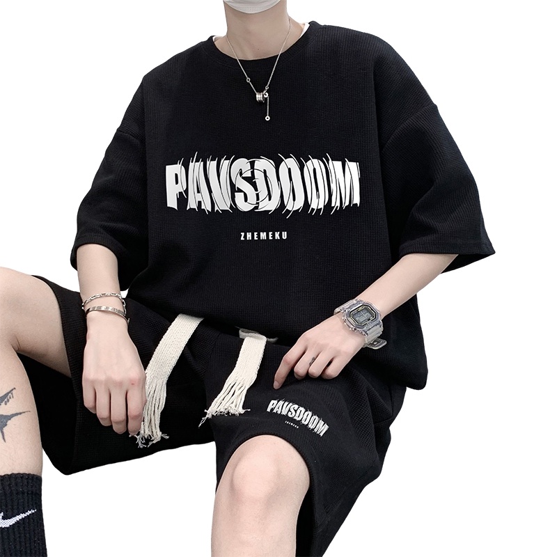 Set áo thun ngắn tay + quần short IFNICEFUTURE thời trang cho nam