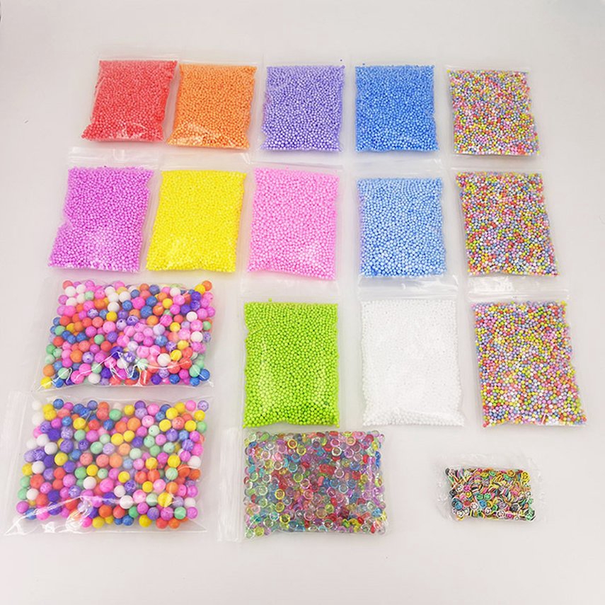 ♥^17 Pack Slime Beads Fishbowl Beads Foam Balls Fruit Slices DIY Slime Kit*