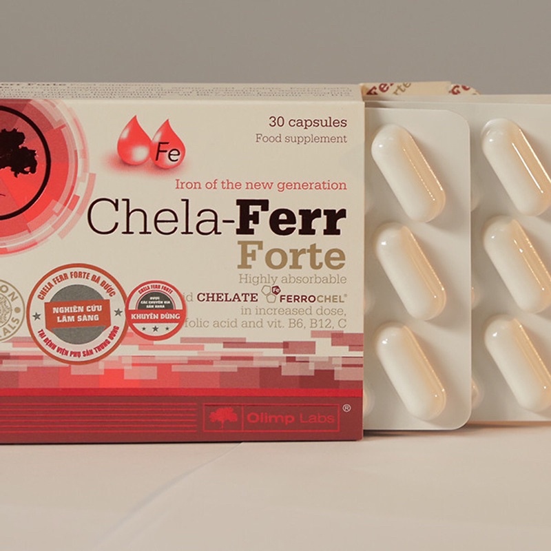Chela-Ferr Forte _ Sắt cho bà bầu-Hỗ trợ bổ sung và dễ hấp thu sắt. Hỗ trợ cải thiện thiếu máu do thiếu sắ