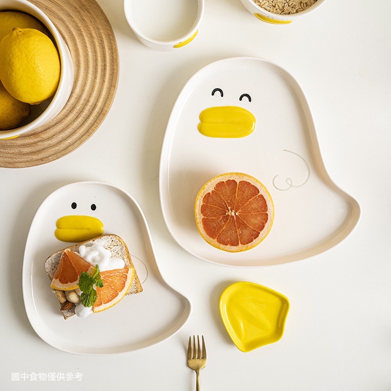 ❤Bộ Đồ Ăn Bằng Gốm Sứ Hình Chú Vịt Dễ Thương Phong Cách Hàn Quốc