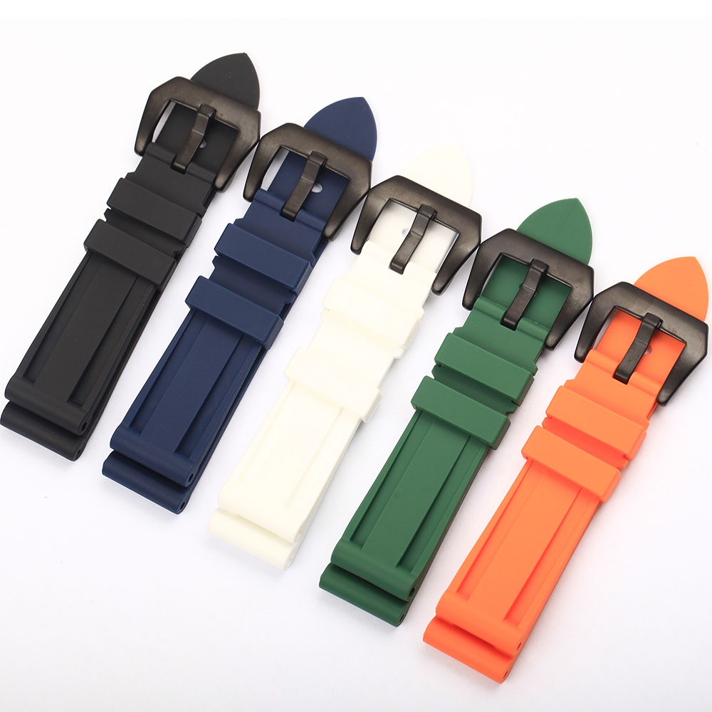PANERAI Dây Đeo Đồng Hồ Bằng Cao Su Silicone 22mm 24mm Màu Xanh Dương / Xanh Dương / Trắng Chống Thấm Nước