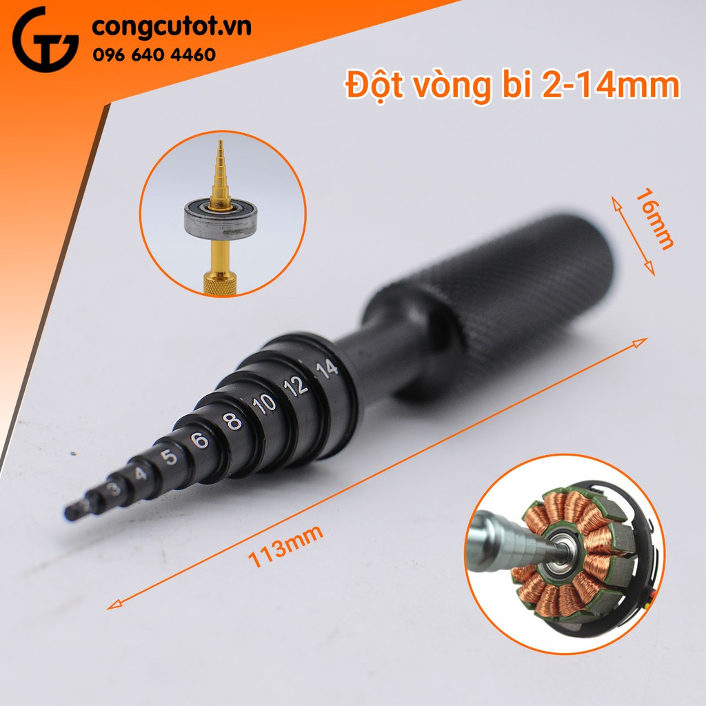 Dụng cụ đột vòng bi 2-14mm