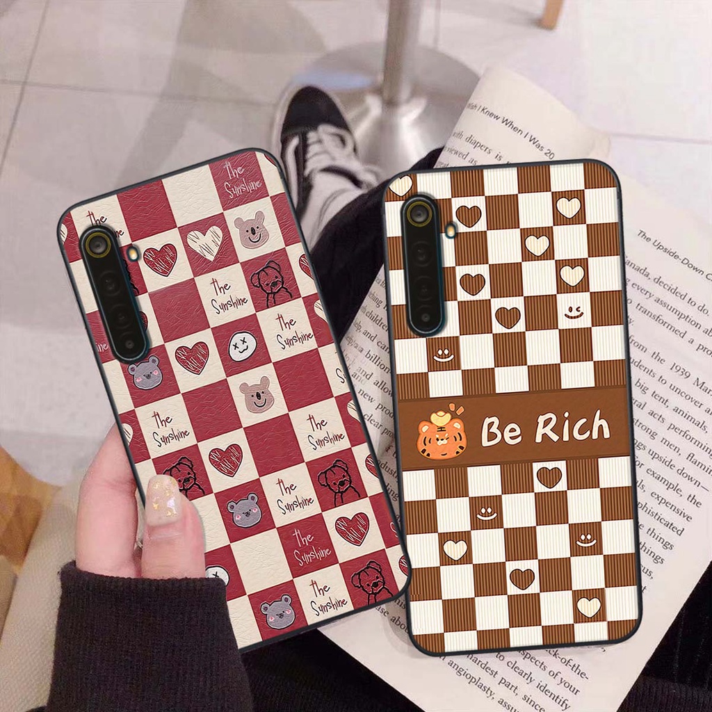 Ốp Realme 6 / 6 Pro gấu Bear rick caro vuông thời trang siêu đẹp