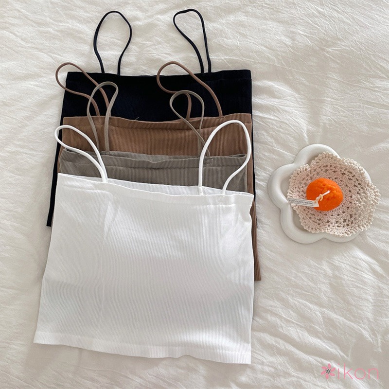 Áo Hai Dây Có Đệm Ngực Màu Sắc Đơn Giản Cho Nữ