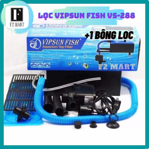 Máy Bơm Máng Lọc Nước Hồ Cá Vipsun Fish VS-288 | AA288 kèm Bông Lọc