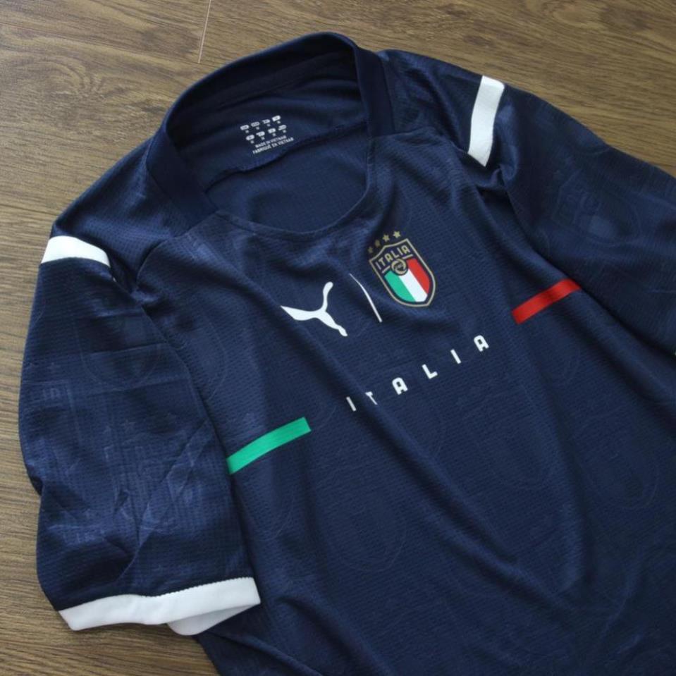 Bộ quần áo thể thao,áo bóng đá,đá banh đội tuyển Ý - Italia tím than 2021 - 2022 vải gai Thái,mềm,mịn,thấm hút mồ hôi.