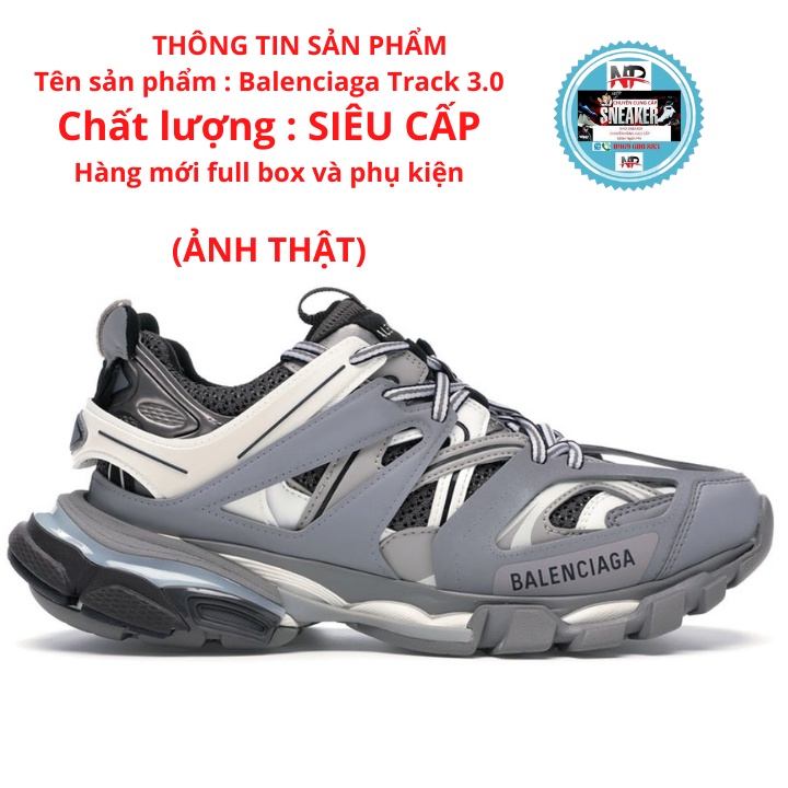 GIÀY SNEAKER THỂ THAO NAM NỮ BALENCIAGA TRACK 3.0 màu xám
