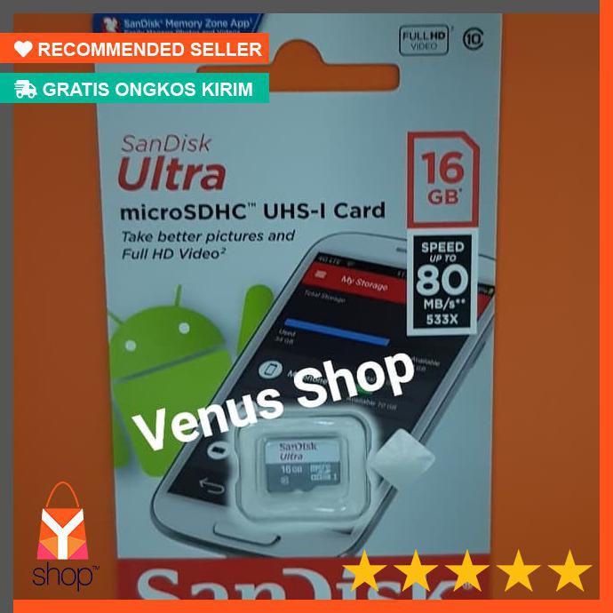 Điện Thoại Sandisk Ultra Microsd 16gb 48mb / S Class 10 Uhs-1