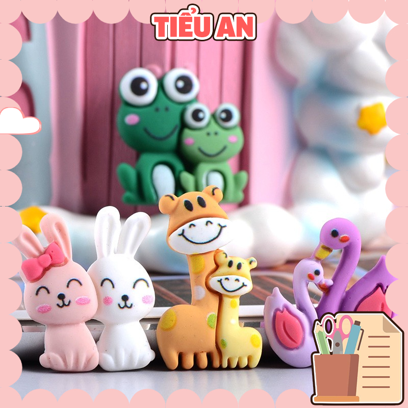 Charm (C309) slime/ Dụng Cụ Charm Trang Trí [Ko Keo &amp; Nút] Cặp đôi hình thú - 01 Cái