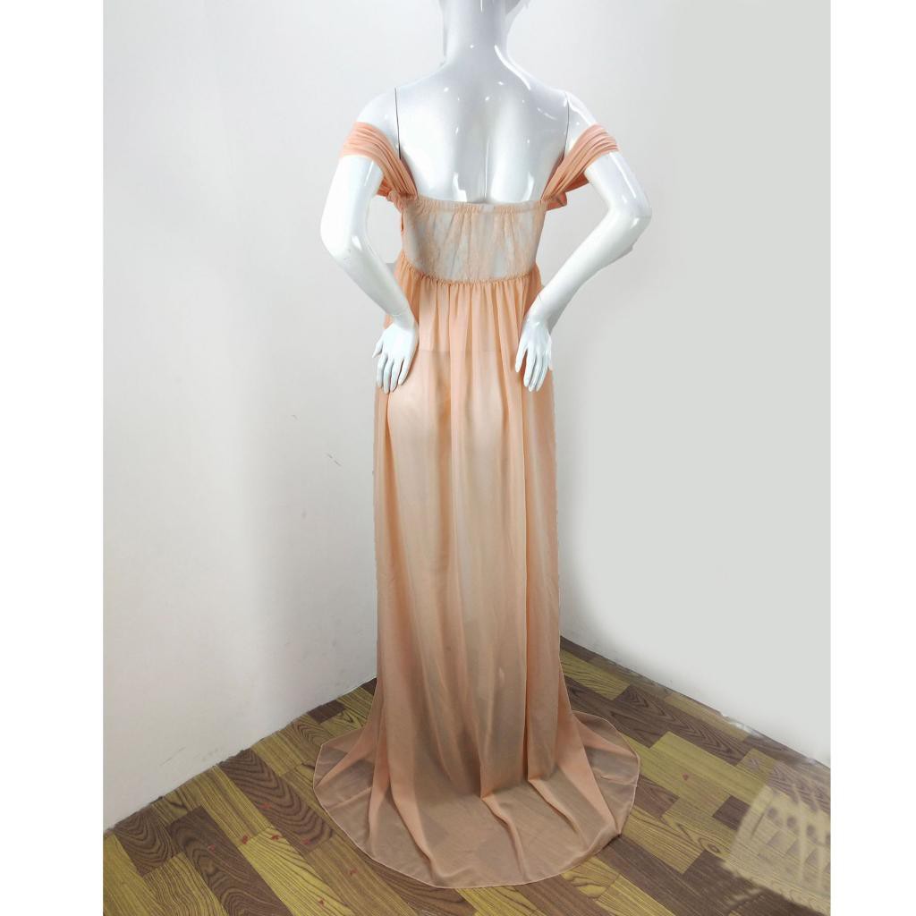 Đầm Bầu Maxi Dài Hở Vai Dùng Để Chụp Ảnh